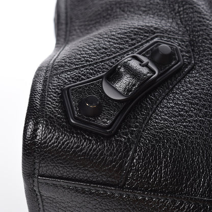 Balenciaga Shiny Grained Goatskin Black Metallic Edge City Black 9 of 10