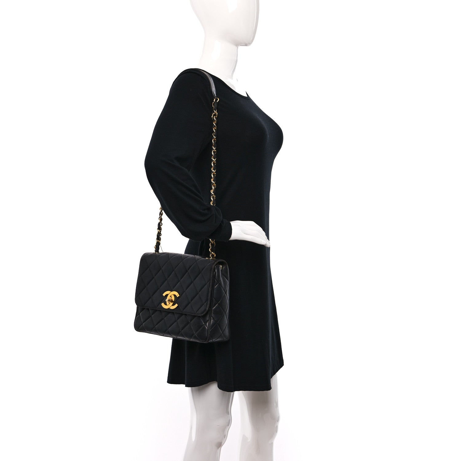 Chanel Lambskin Quilted Mini Square Flap Bag Black 2 of 10