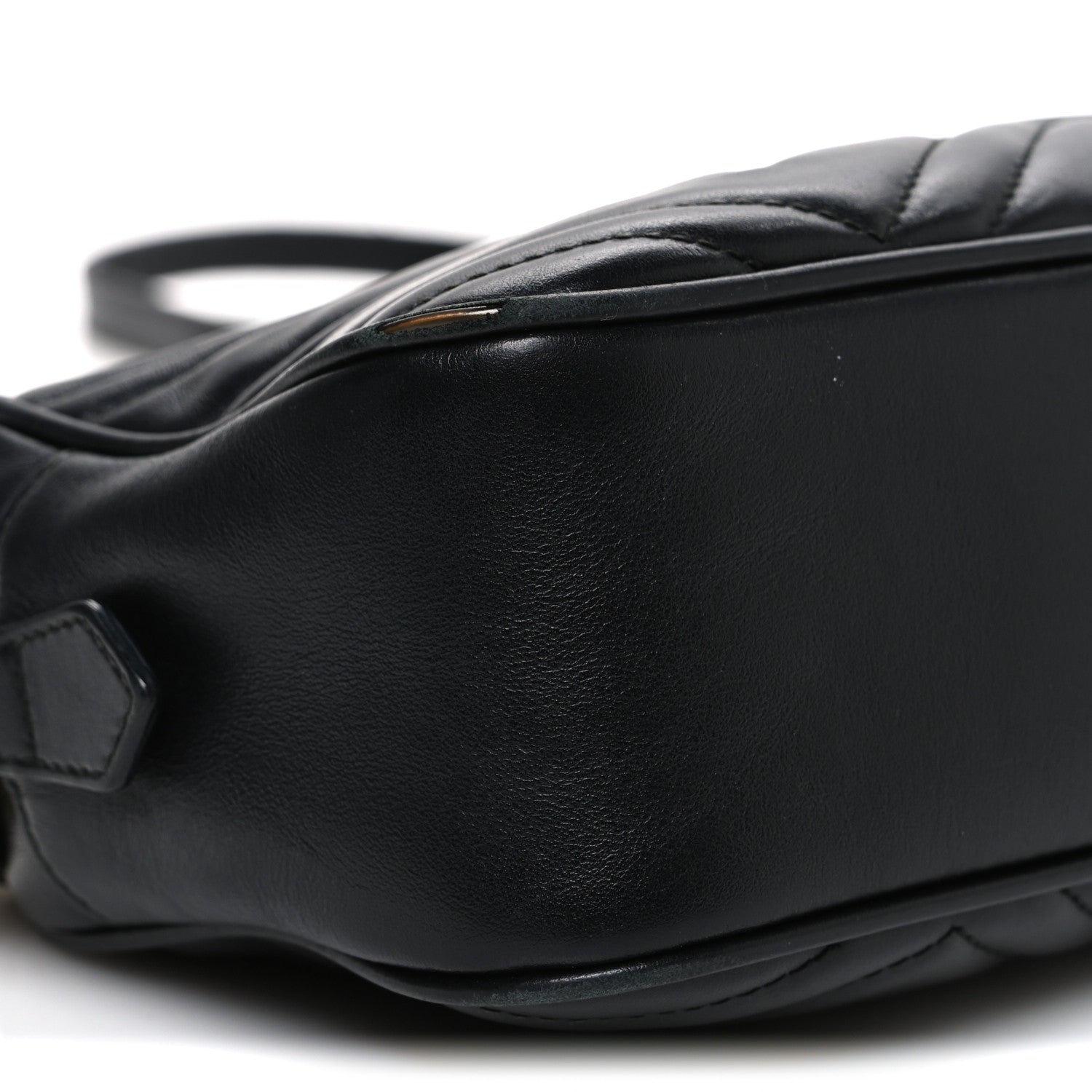 Gucci Calfskin Matelasse Small GG Marmont Chain Shoulder Bag Black 8 of 12