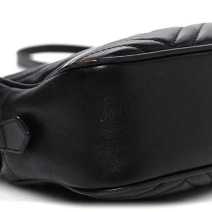 Gucci Calfskin Matelasse Small GG Marmont Chain Shoulder Bag Black 8 of 12