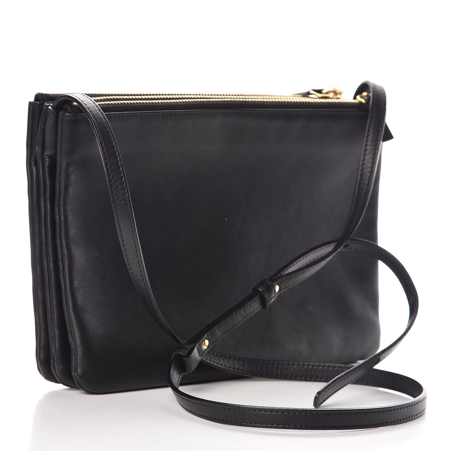 Lambskin Large Trio Crossbody Bag Black