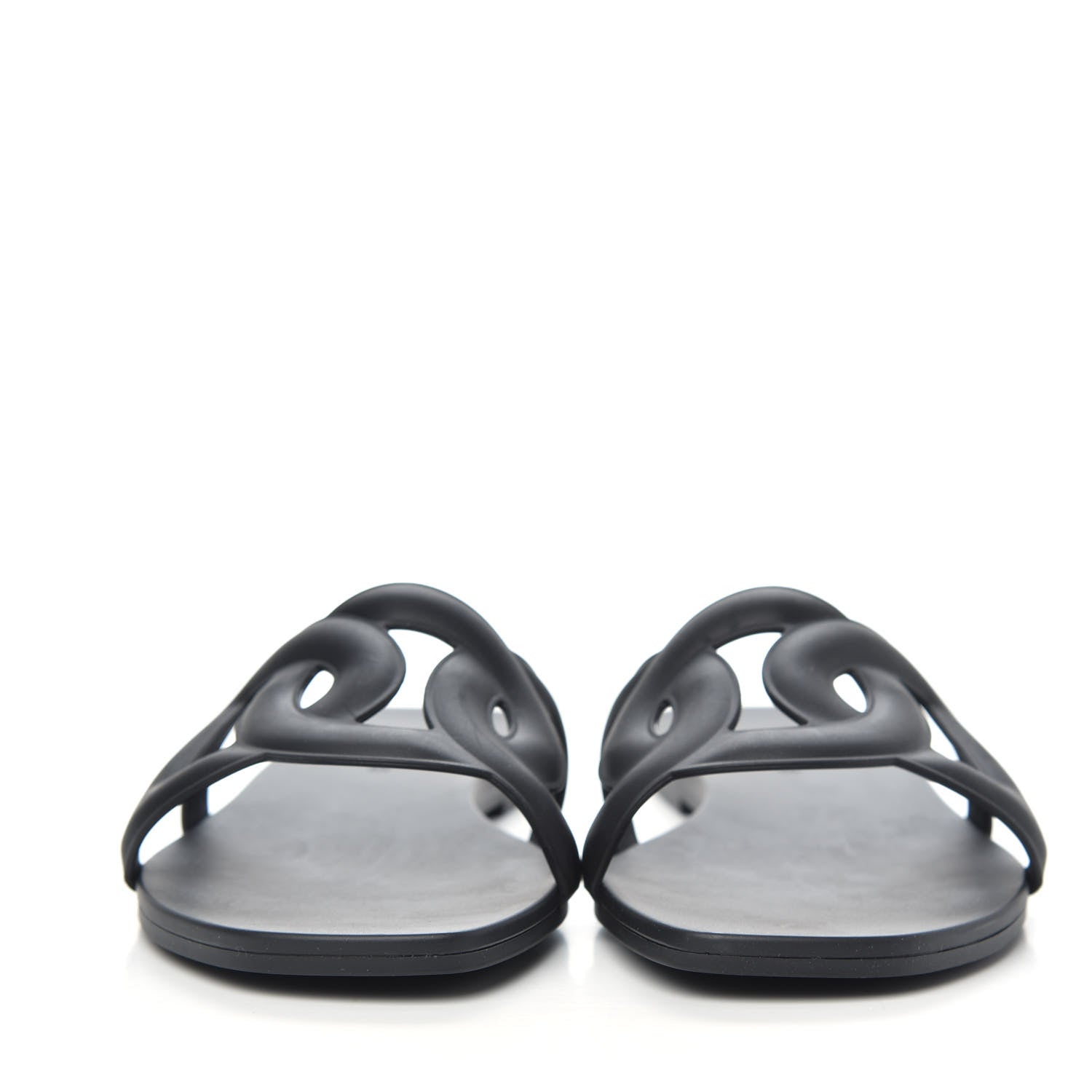 Hermes Rubber Aloha Sandals 37 Black 2 of 8