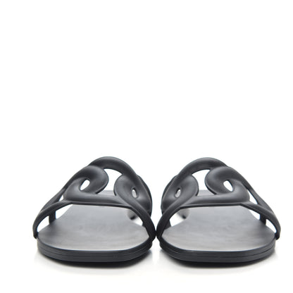 Hermes Rubber Aloha Sandals 37 Black 2 of 8