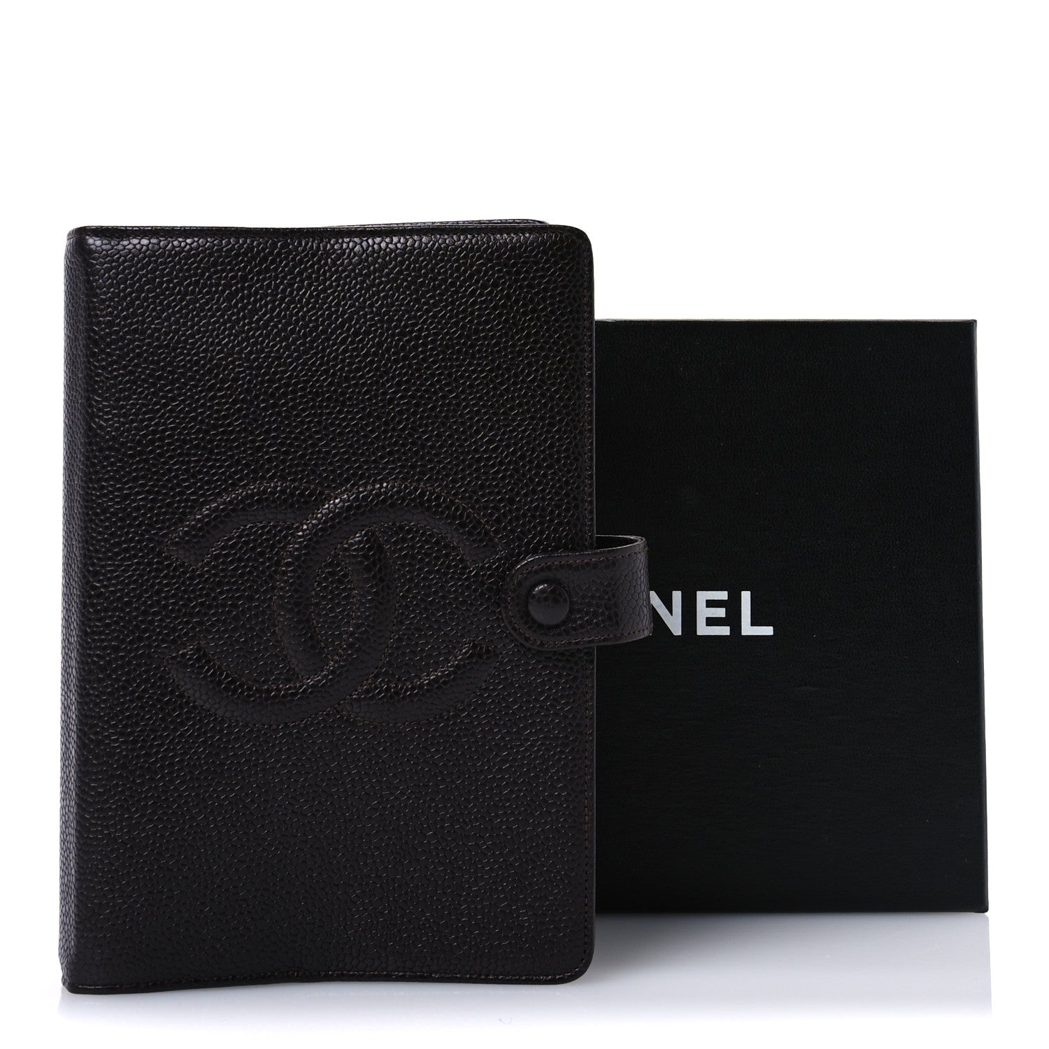 Chanel Caviar CC Medium Ring Agenda Planner Brown 9 of 9