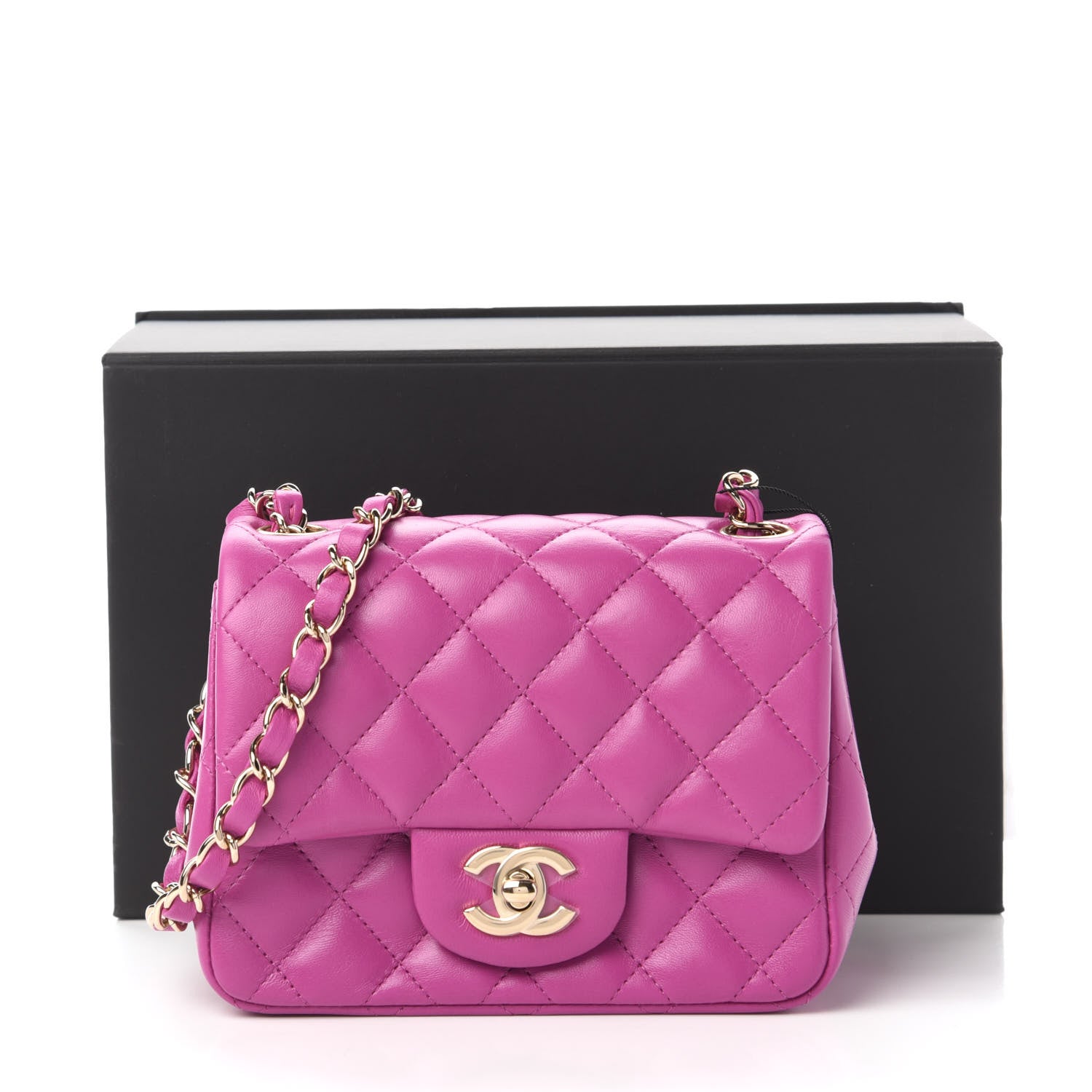 Chanel Lambskin Quilted Mini Square Flap Purple 11 of 11