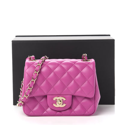 Chanel Lambskin Quilted Mini Square Flap Purple 11 of 11