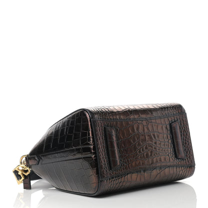 Givenchy Calfskin Crocodile Embossed Small Antigona Brown 4 of 12