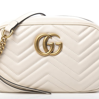 Gucci Calfskin Matelasse Small GG Marmont Chain Shoulder Bag White 10 of 10