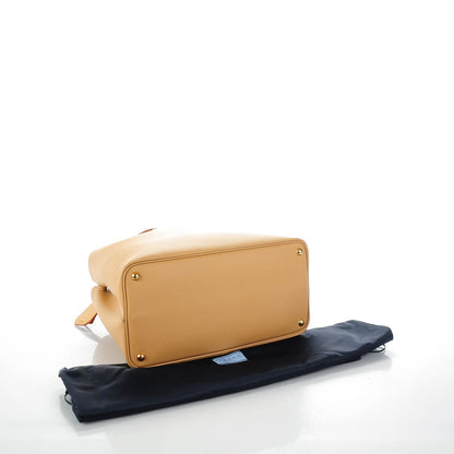 Prada Saffiano Cuir Medium Double Bag Noisette Papaya 4 of 8