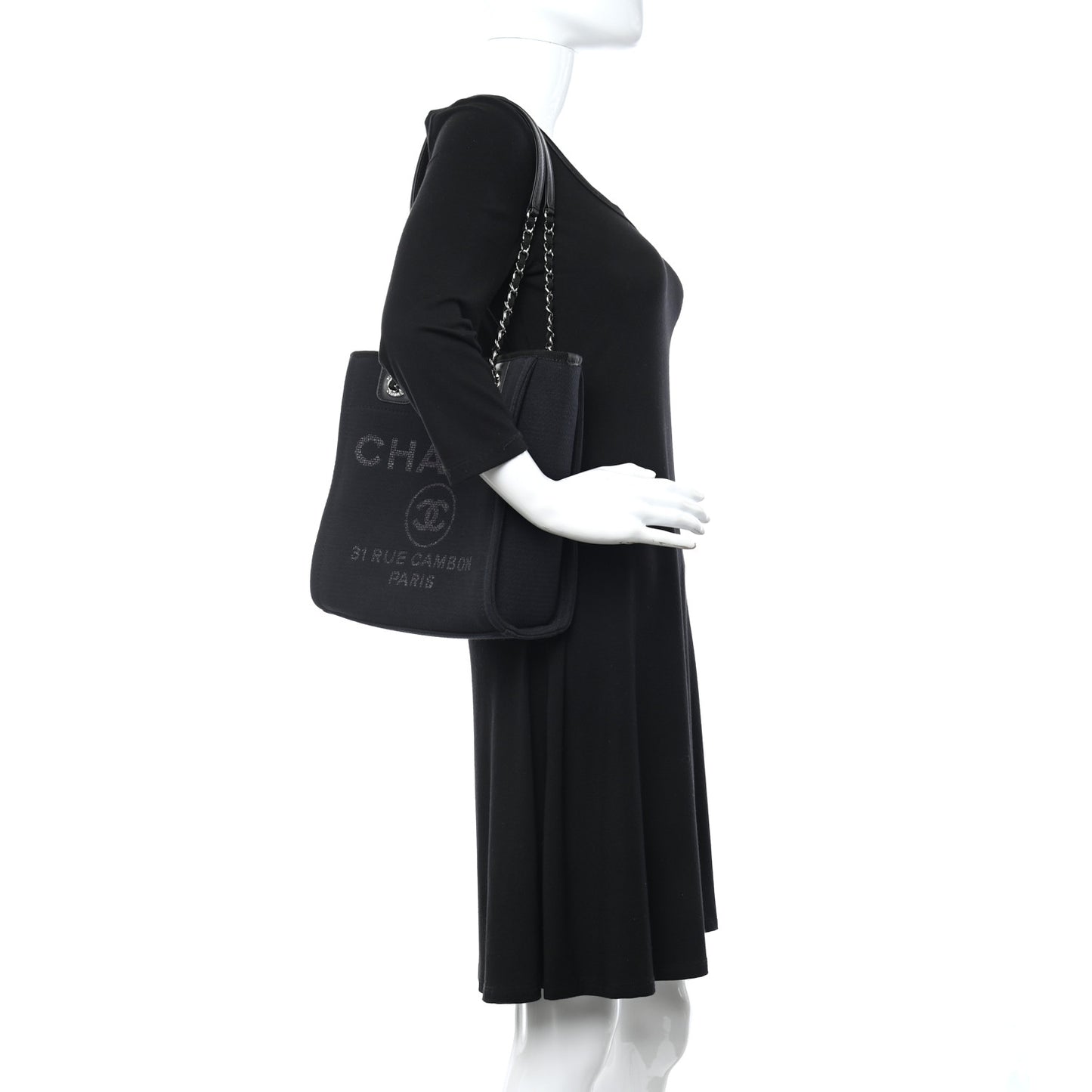 Mixed Fibers Mini Deauville Tote Black