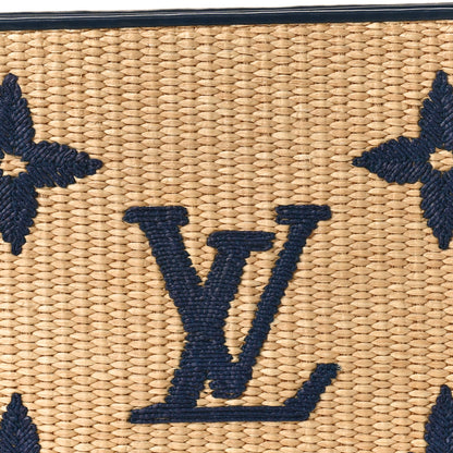 Louis Vuitton Raffia Calfskin Monogram Giant Toiletry Pouch 26 Blue 7 of 11