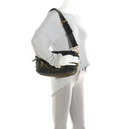 Miu Miu Nappa Large Biker Shoulder Bag Black 2 of 7