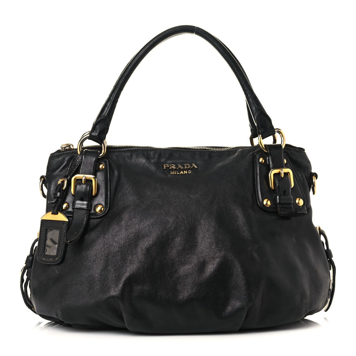 Prada Soft Calfskin Hobo Black 1 of 21