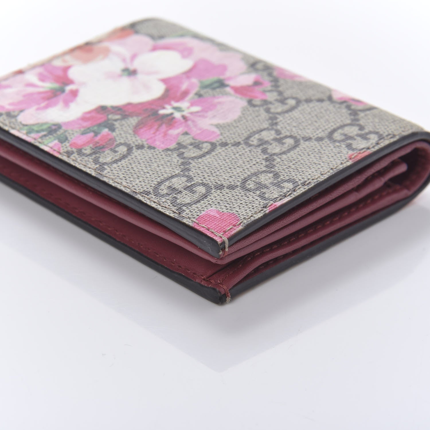 Gucci GG Supreme Monogram Blooms Card Case Beige Multicolor Dry Rose 7 of 10