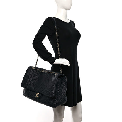Chanel Calfskin Quilted XXL Travel Flap Bag Navy 3 of 9