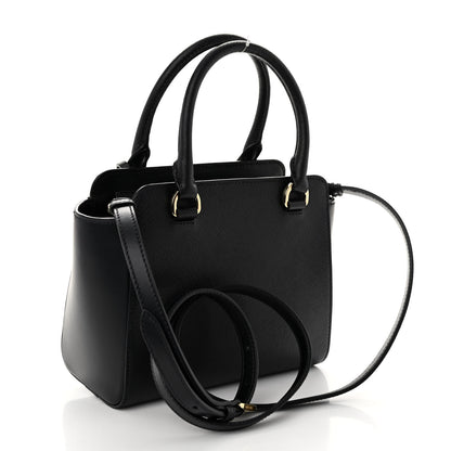 Prada Saffiano Soft Calfskin Mini Zippered Crossbody Tote Black 3 of 9