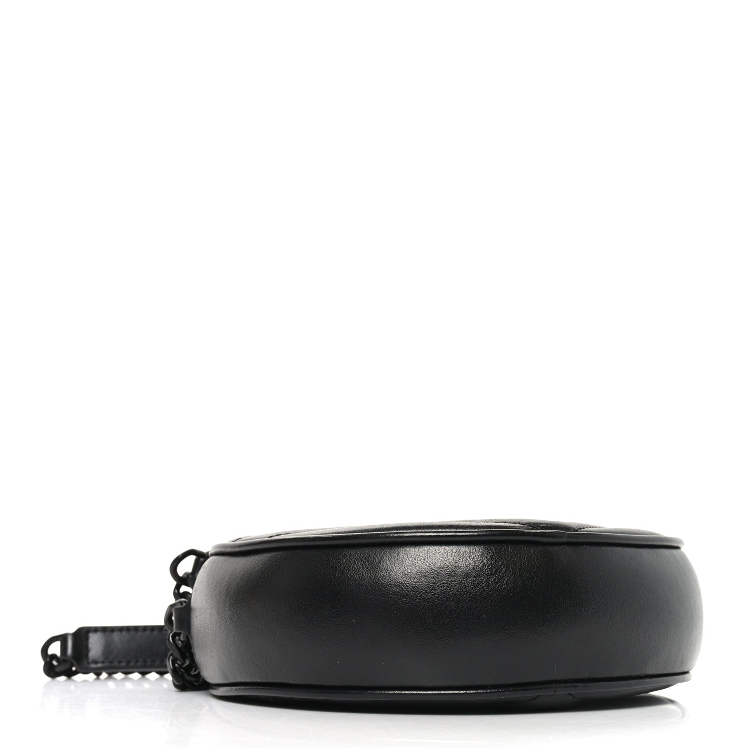 Saint Laurent Calfskin Matelasse Chevron Round Vinyle Camera Bag Black 4 of 11
