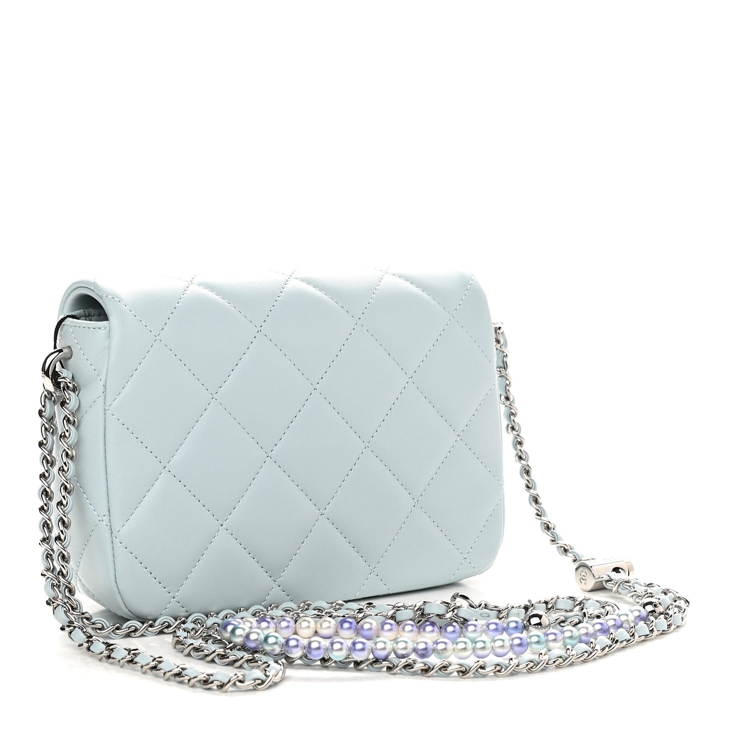 Lambskin Quilted Mini My Perfect Flap Light Blue