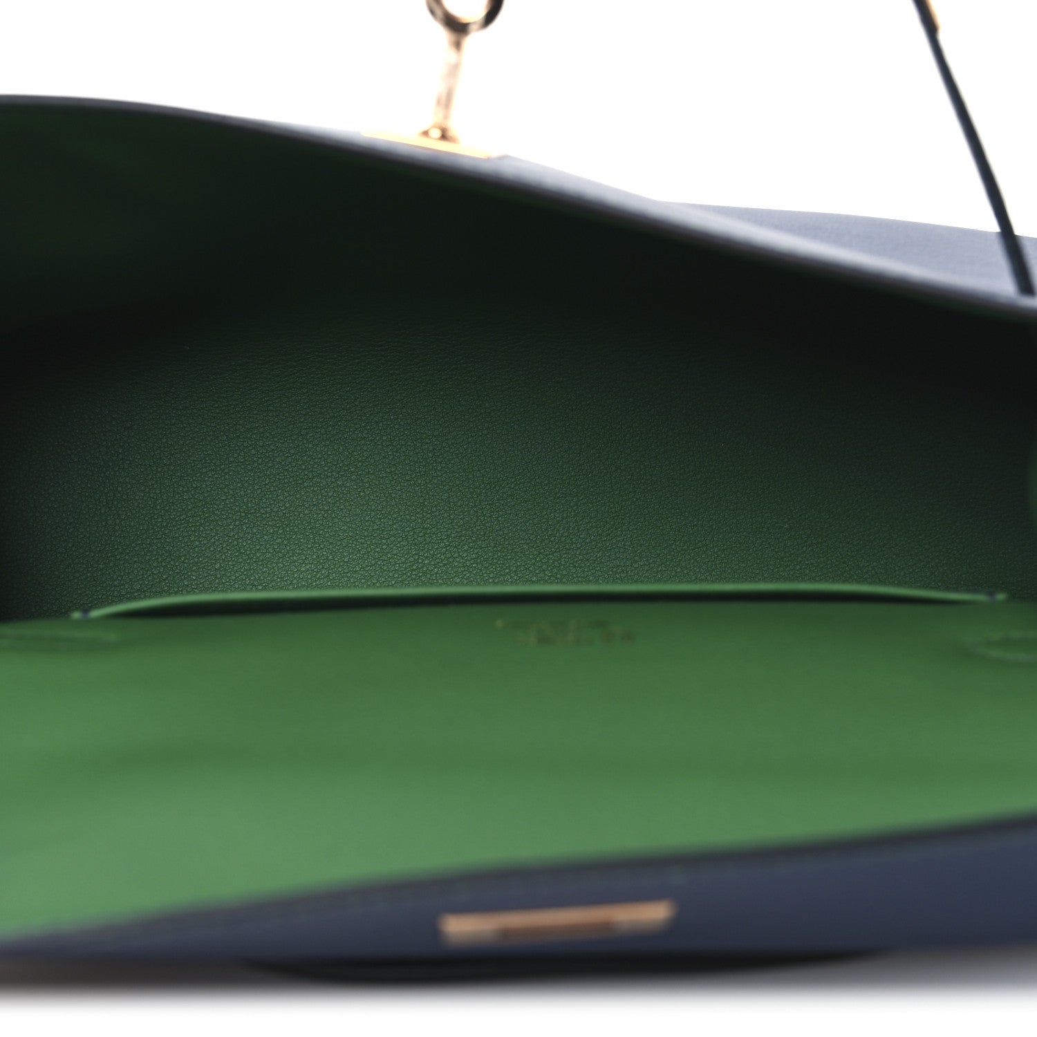 Hermes Swift Horseshoe Kelly Pochette Clutch  Bleu Navy Vert Vertigo 5 of 12