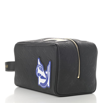 Louis Vuitton X NBA Calfskin Monogram Embossed Cloakroom Dopp Kit Black 4 of 9