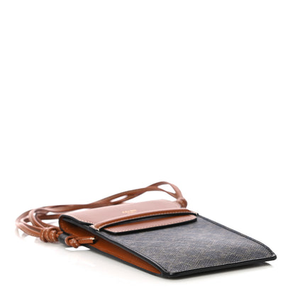 Celine Triomphe Canvas Lambskin Phone Pouch With Flap Tan 4 of 12