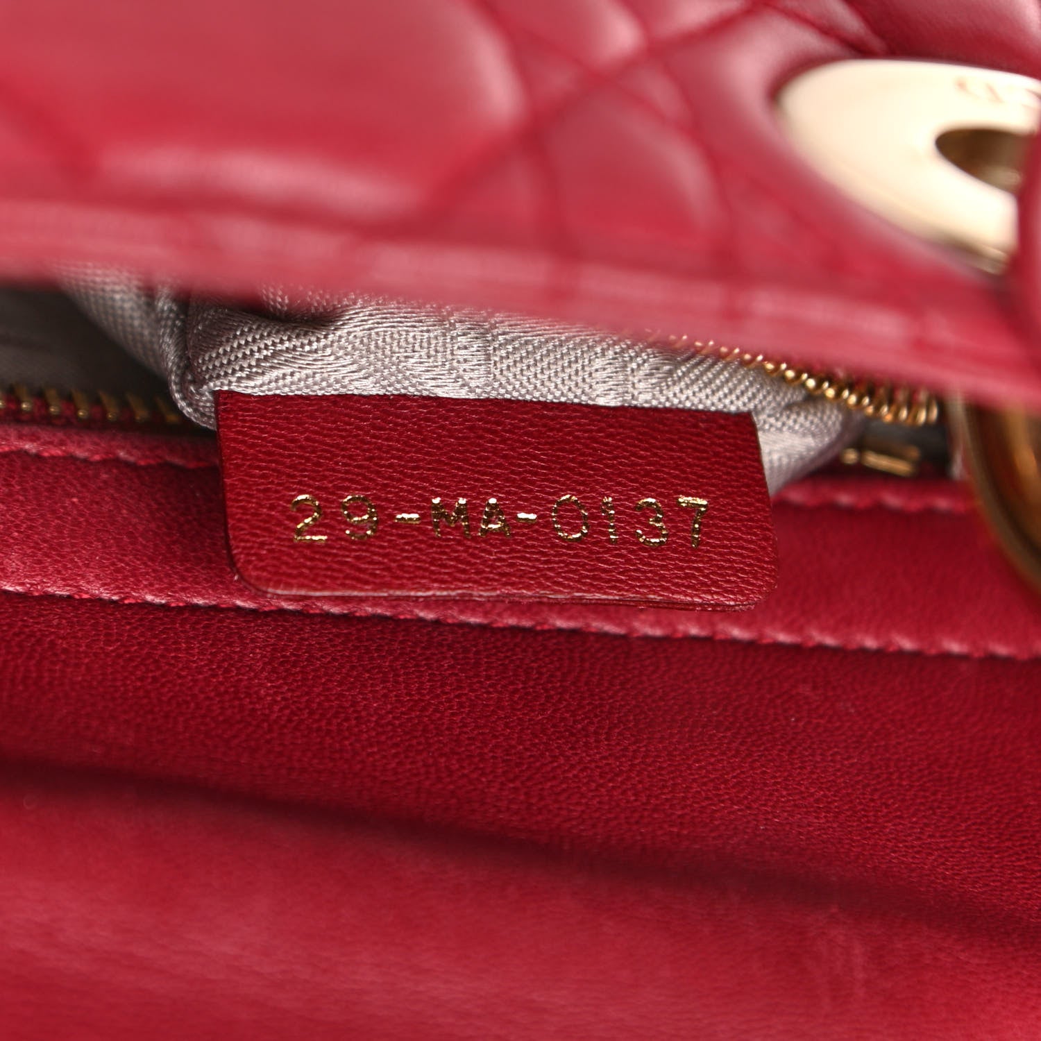 Christian Dior Lambskin Cannage Small Lucky Badges My Lady Dior Red 7 of 21