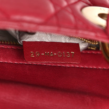 Christian Dior Lambskin Cannage Small Lucky Badges My Lady Dior Red 7 of 21