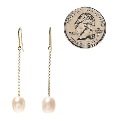 Tiffany 18K Yellow Gold Elsa Peretti Pearls By The Yard Drop Earrings 2 of 4