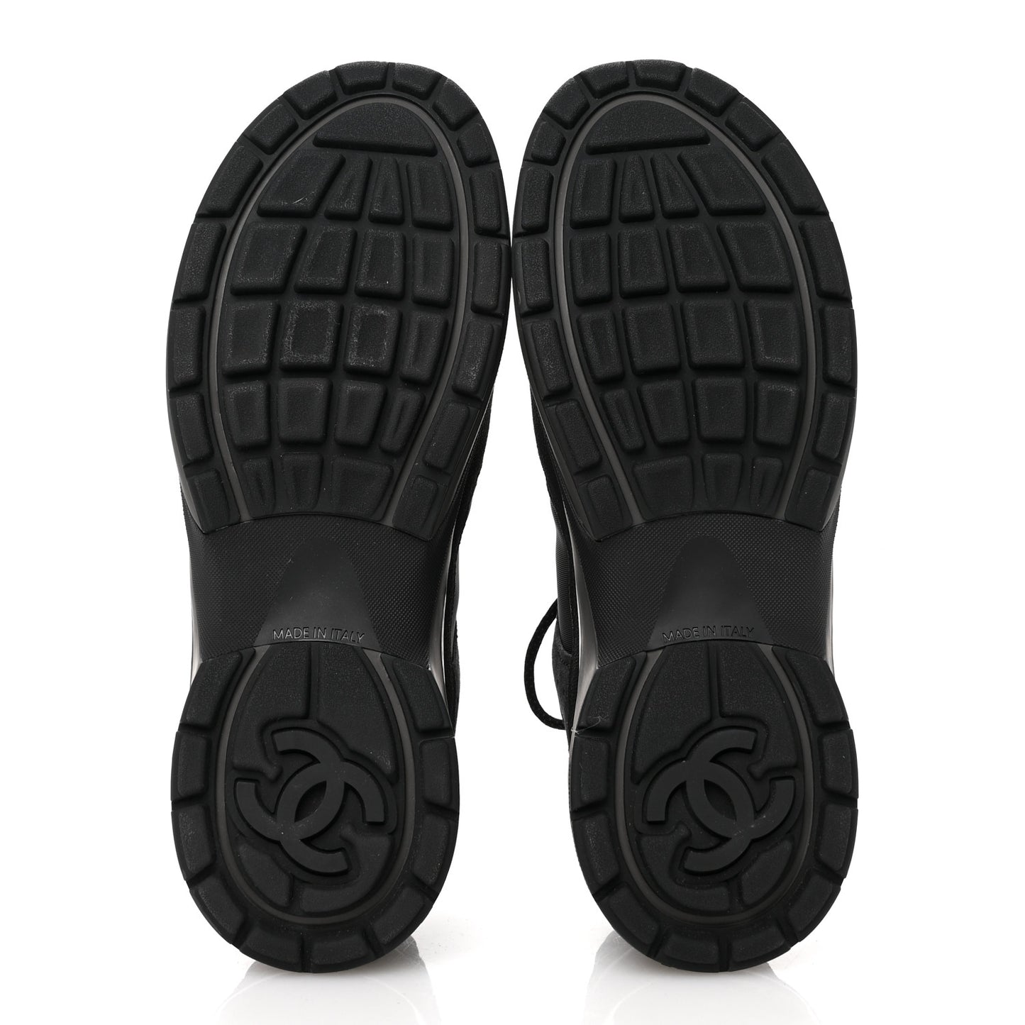 Suede Calfskin Mens CC Sneakers 42 Black