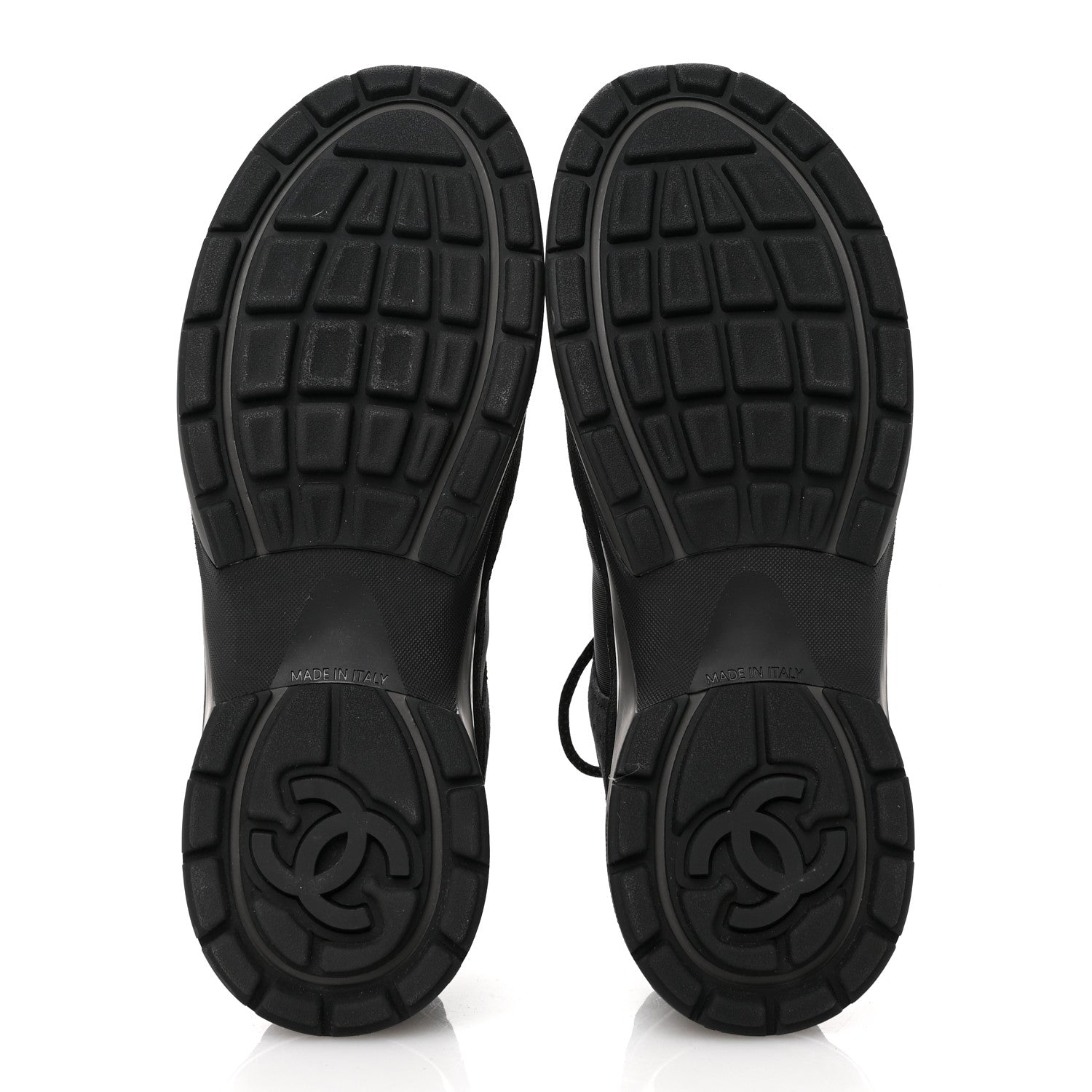 Chanel Suede Calfskin Mens CC Sneakers 42 Black 6 of 9