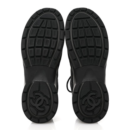 Chanel Suede Calfskin Mens CC Sneakers 42 Black 6 of 9