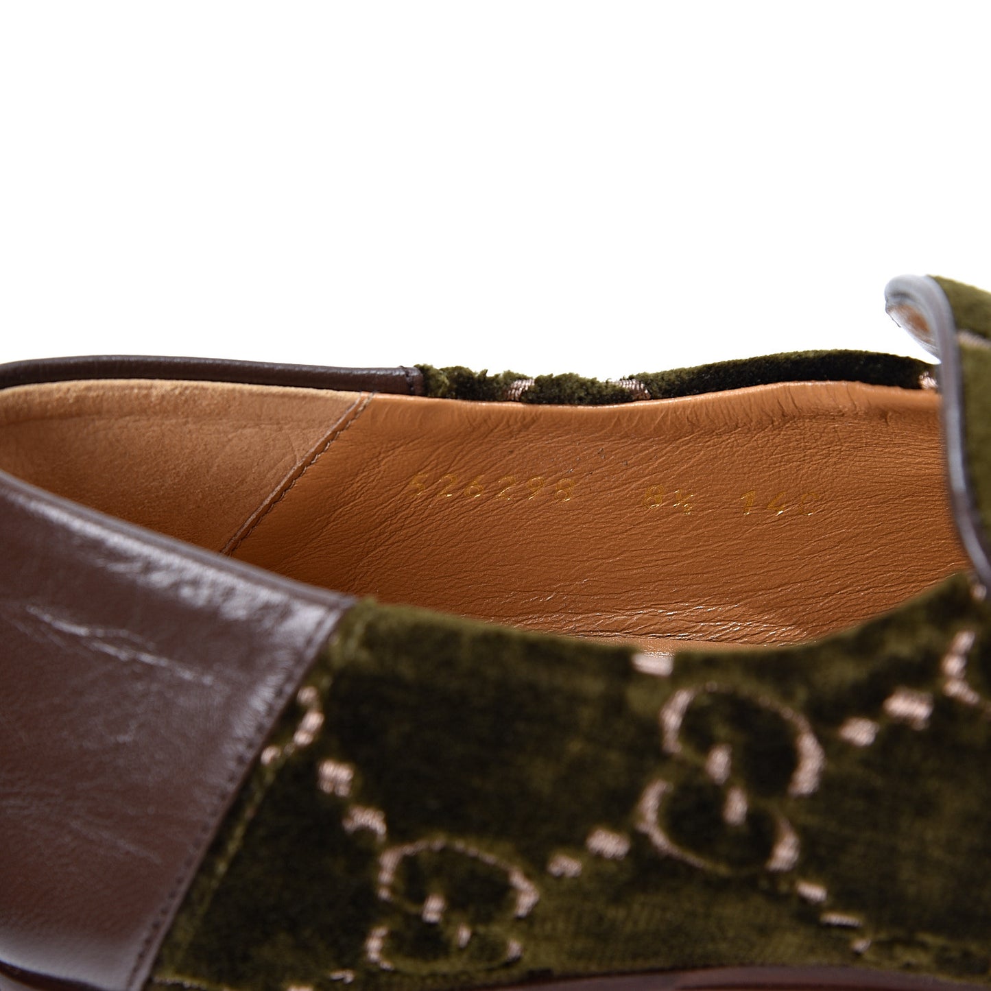 Velvet GG Monogram Mens Horsebit Loafers 8.5 Green