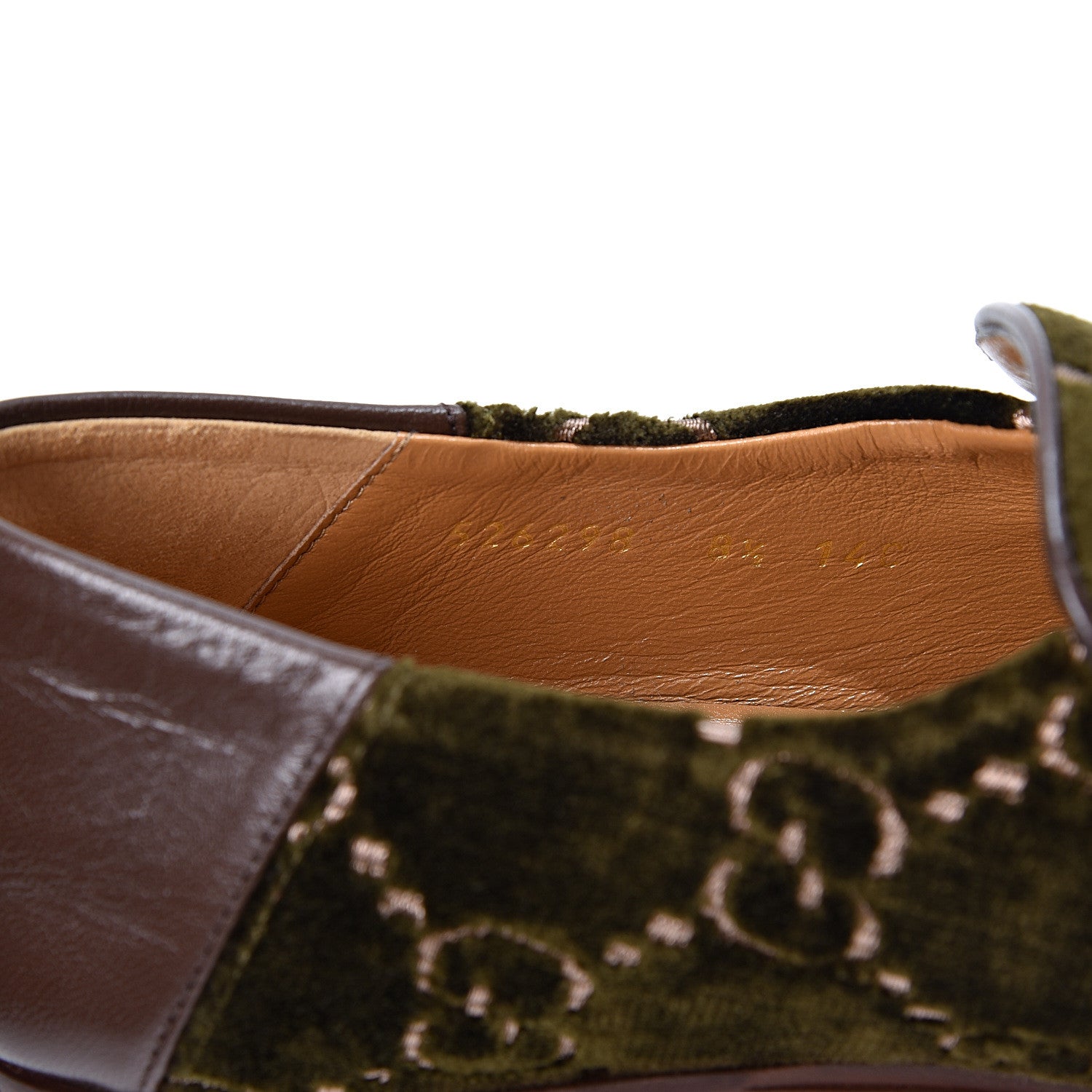 Gucci Velvet GG Monogram Mens Horsebit Loafers 8.5 Green 9 of 11