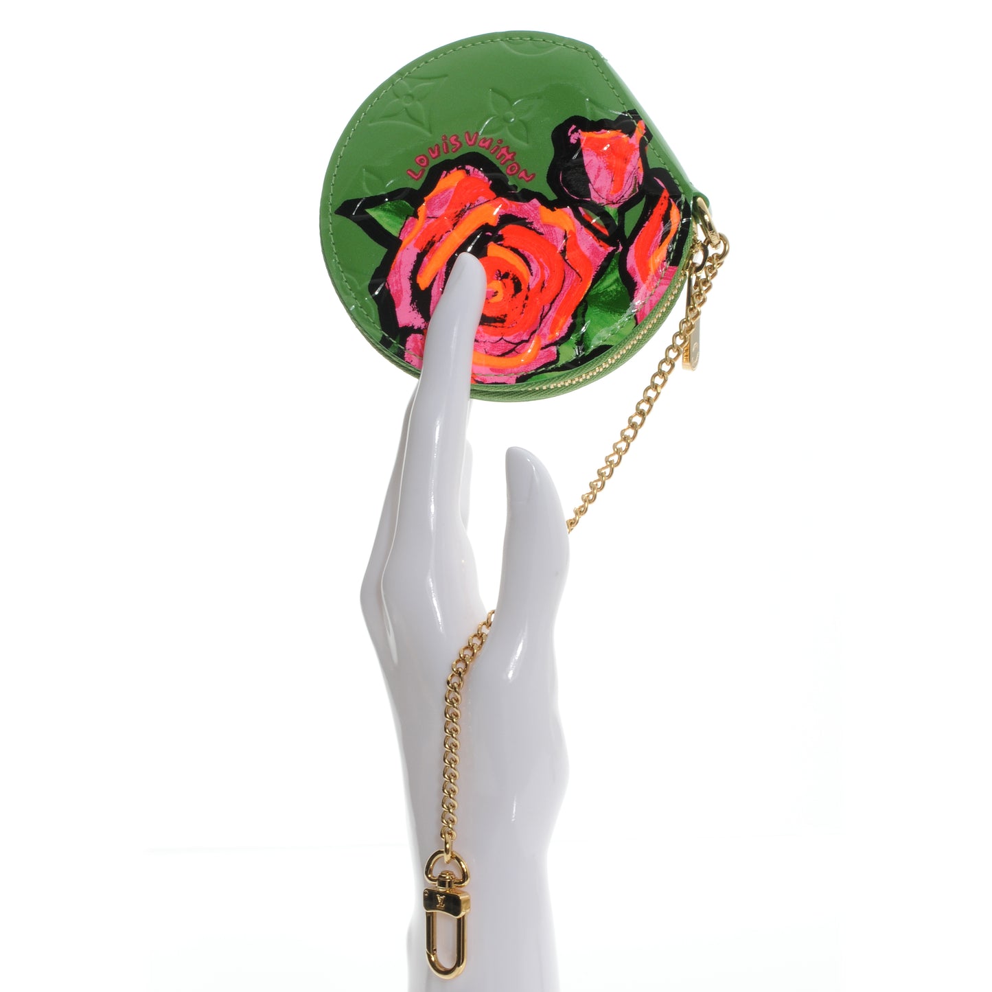 Vernis Roses Chapeau Coin Purse Vert Tonic