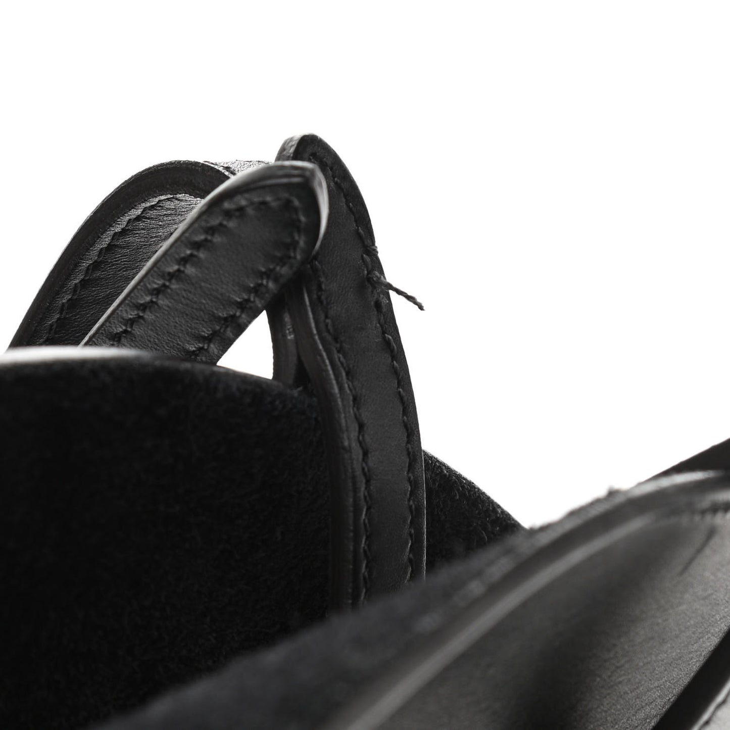 Natural Calfskin Curved Shoulder Bag Black