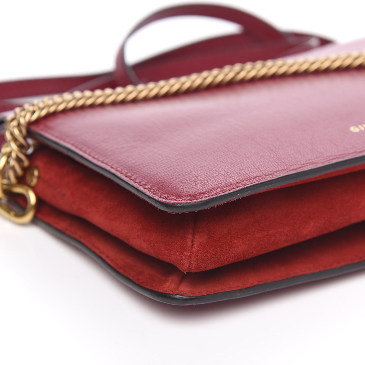 Goatskin Suede Cross 3 Crossbody Bag Fig Pink Cherry