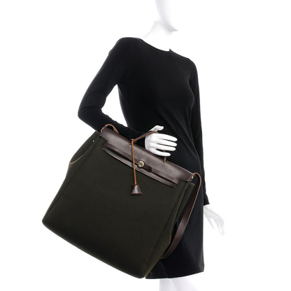 Hermes Toile Vache Hunter Herbag 39 MM Kaki Ebene 3 of 15