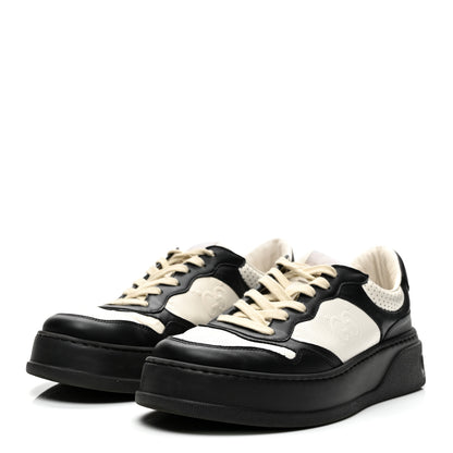 Gucci Calfskin GG Tennis Embossed Perforated Mens Interlocking G 55mm Sneakers 8.5 Black White 3 of 10