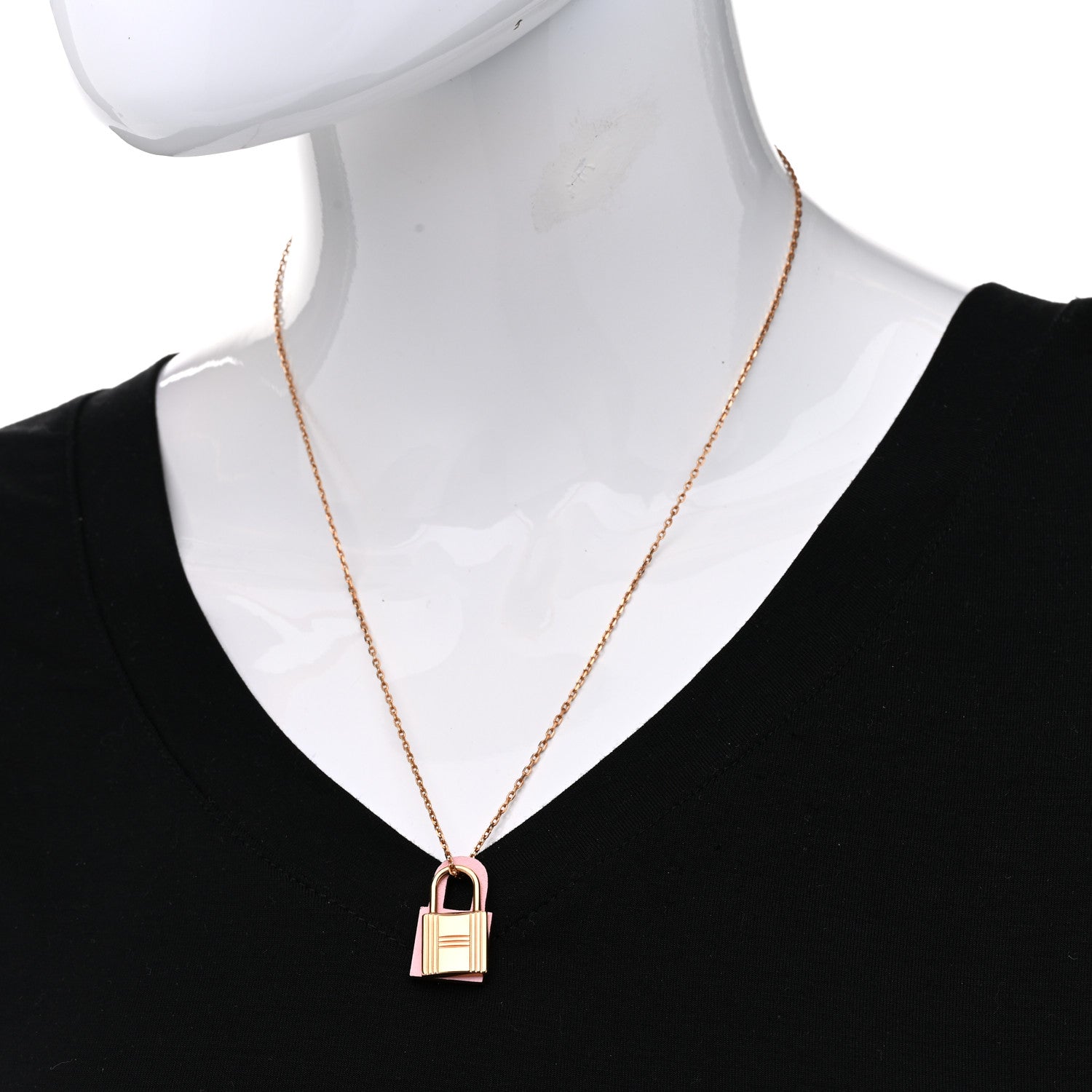 Hermes Swift Small O'Kelly Pendant Necklace Rose Sakura 2 of 6