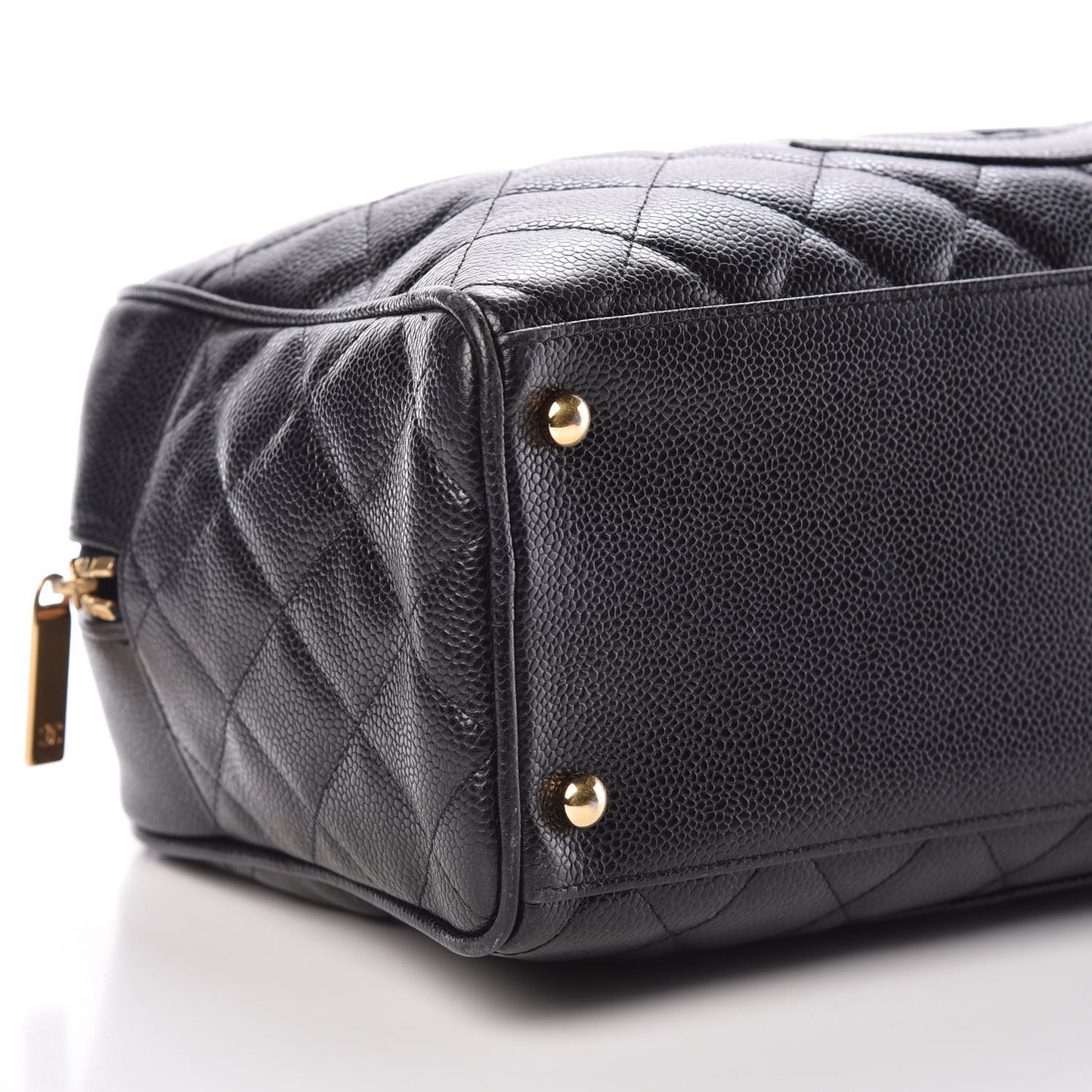 Caviar Quilted Large Bowler Black
