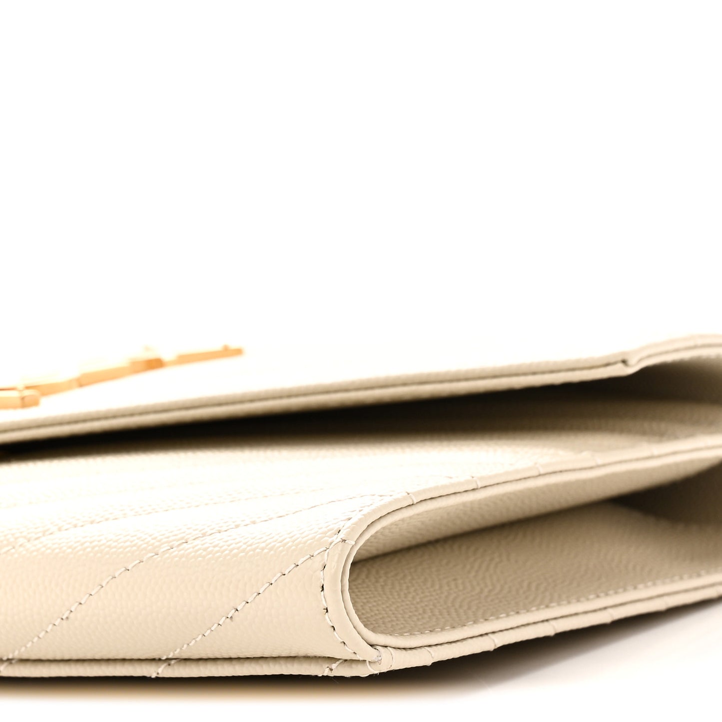 Grain De Poudre Matelasse Chevron Monogram Envelope Clutch Crema Soft