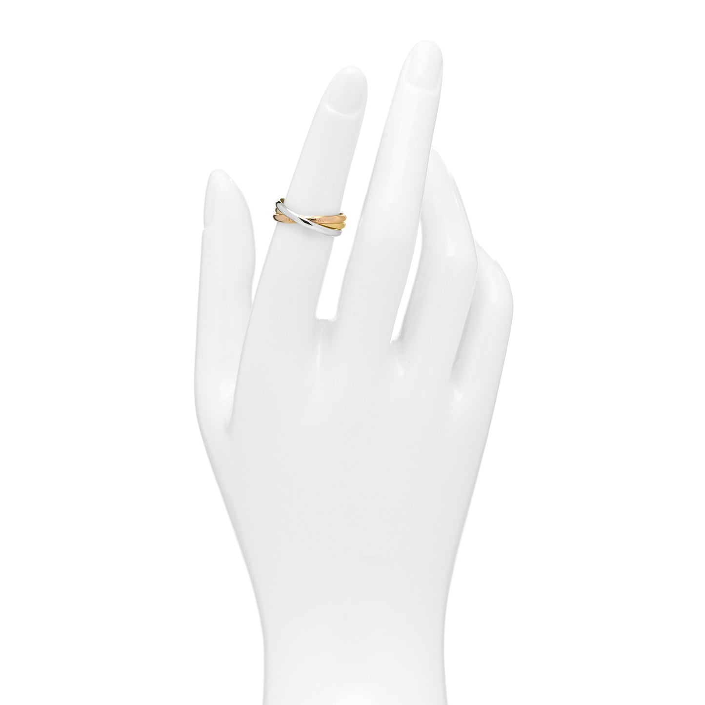 18K Pink Yellow White Gold Extra Small Les Must De Cartier Trinity Ring 52 6