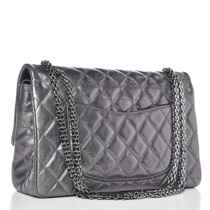 Chanel Metallic Aged Calfskin Quilted 2.55 Reissue 226 Flap Dark Silver 3 of 10