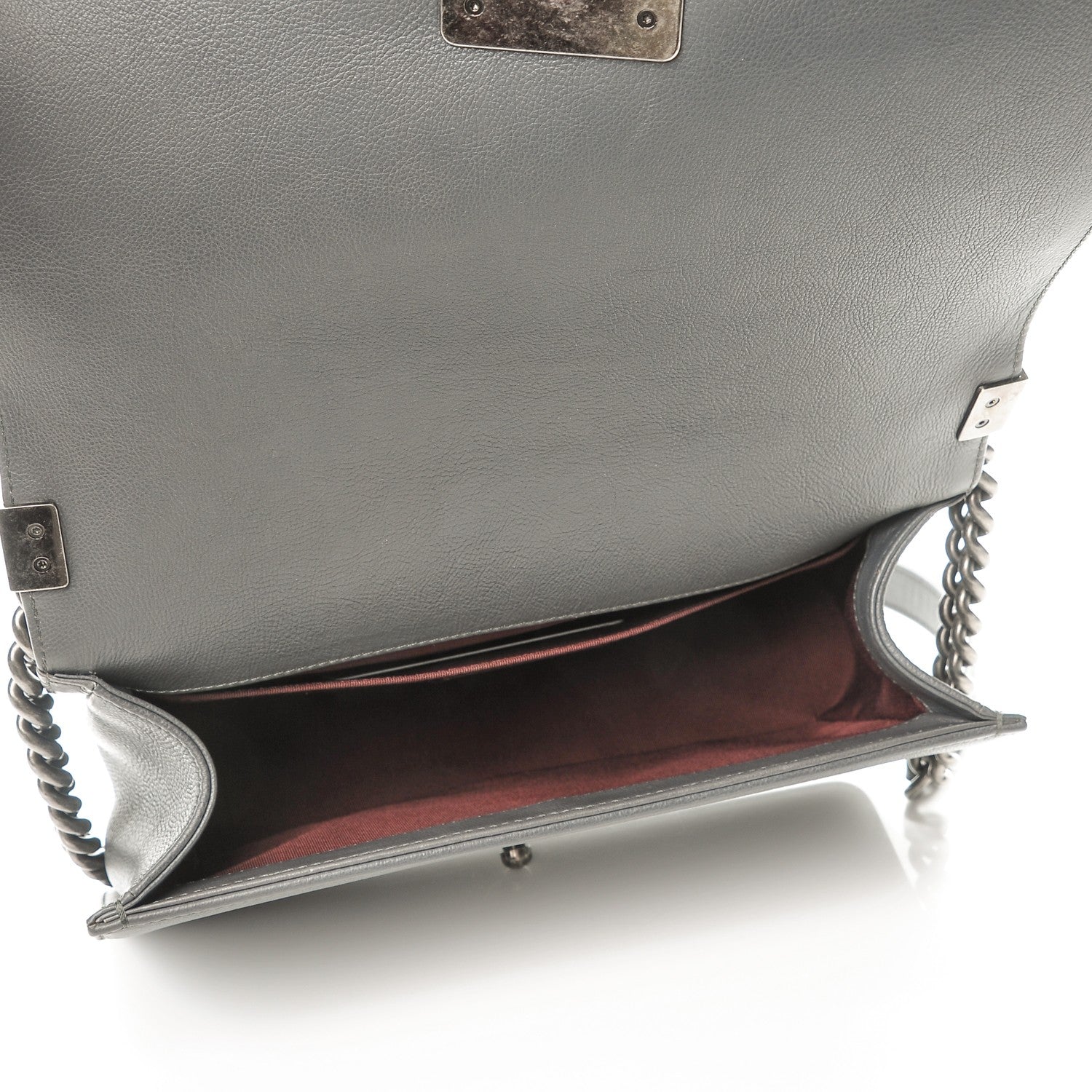 Chanel Calfskin Double Stitch Medium Boy Flap Grey 5 of 8
