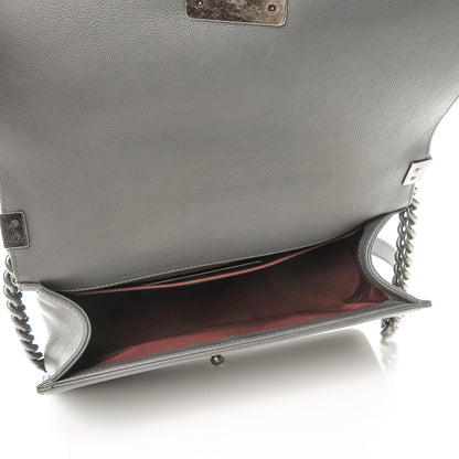 Chanel Calfskin Double Stitch Medium Boy Flap Grey 5 of 8