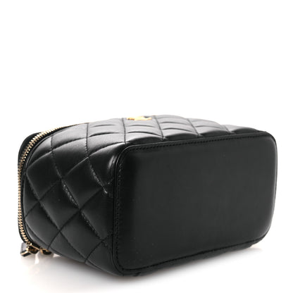 Chanel Lambskin Quilted Pearl Crush Small Vanity Case With Chain Black 4 of 12