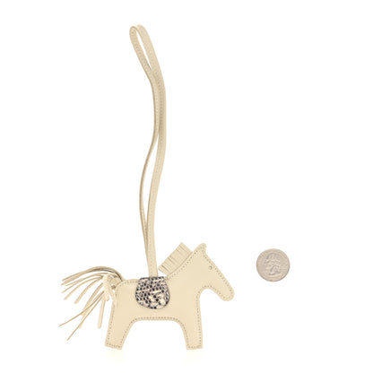 Hermes Milo Lambskin Lizard Touch Grigri Rodeo Horse Bag Charm PM Craie Ombre 2 of 4