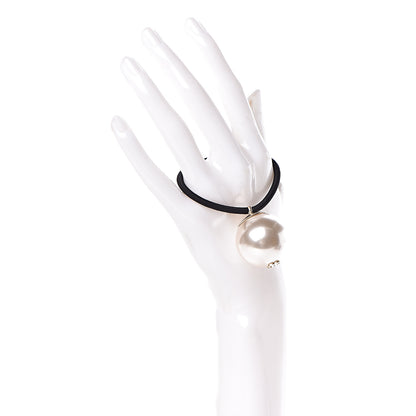 Chanel Pearl CC Hair Tie Black White 2 of 4
