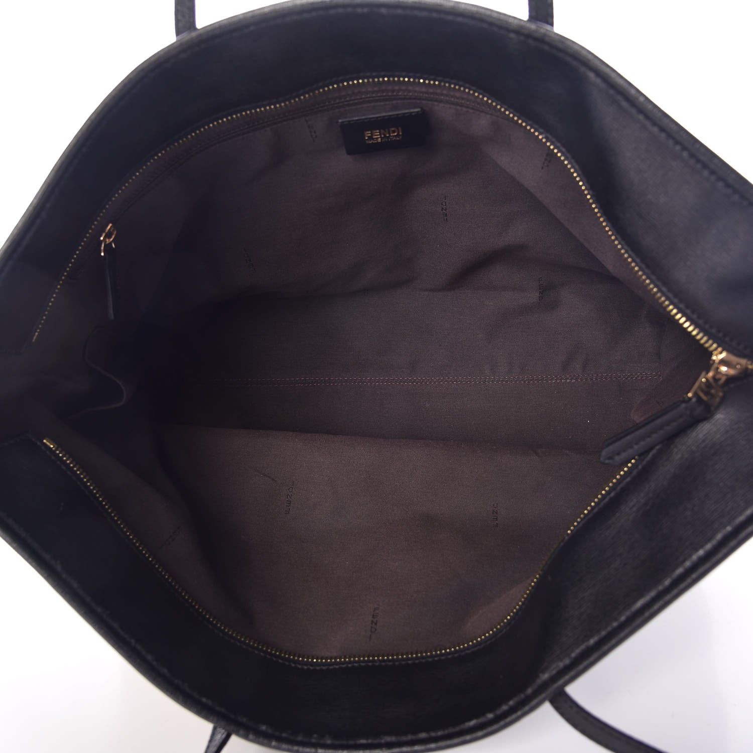 Fendi Zucca Vitello Elite Medium Roll Tote Tobacco Black 7 of 12
