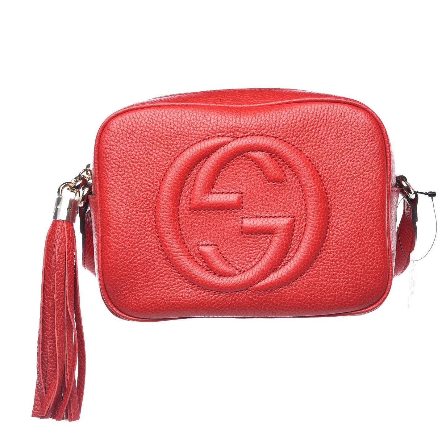 Pebbled Calfskin Small Soho Disco Bag Vibrant Red